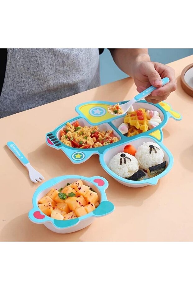 5 Piece Monkey Pilot Bamboo Tableware Set - 2