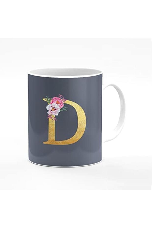 Designer Printed Coffee Mug 11oz Ceramic Personalised Gift Mugs Cup - Custom Monogram Init