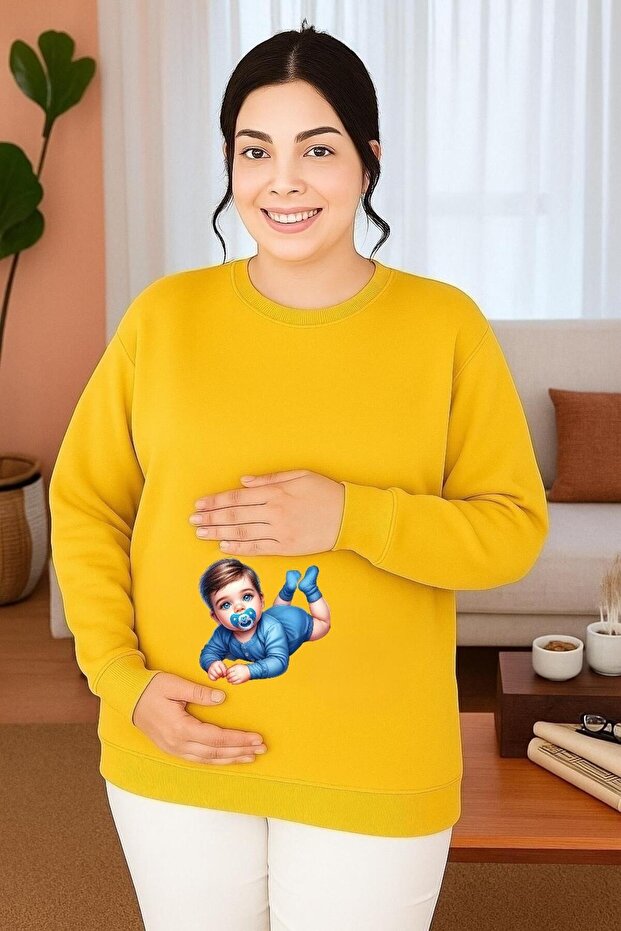 سويت شيرت مطبوع للحوامل - 1