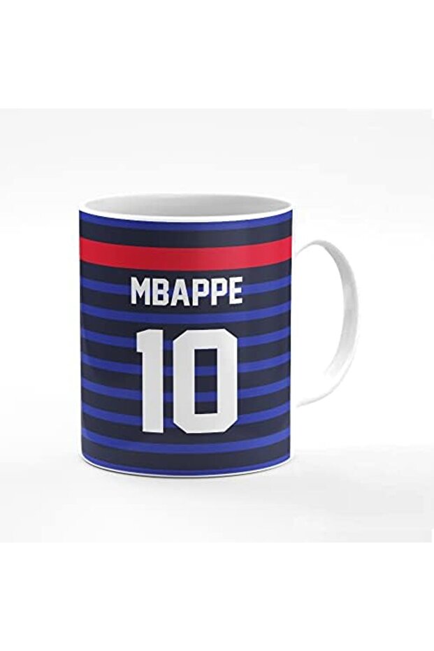 Designer Printed Coffee Mug with Heavy Duty Handle 11oz Ceramic - France, Player Name - Mb