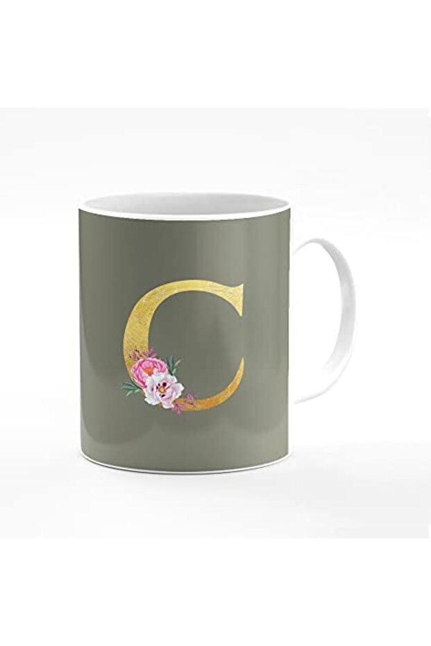 Designer Printed Coffee Mug 11oz Ceramic Personalised Gift Mugs Cup - Custom Monogram Init