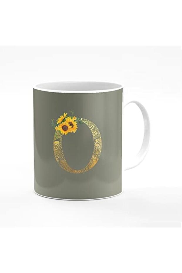 Designer Printed Coffee Mug 11oz Ceramic Personalized Gift Mugs Cup - Custom Monogram Init