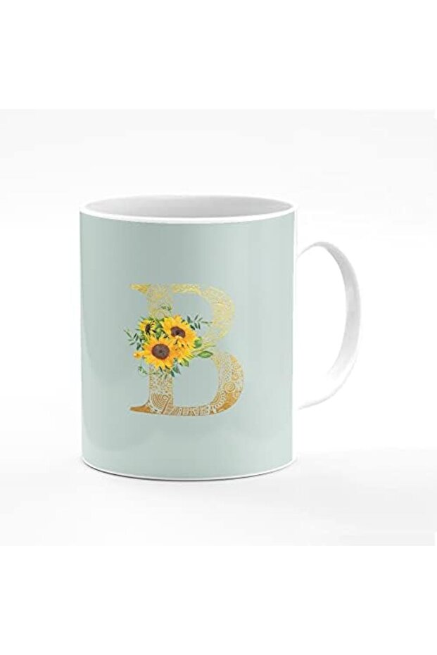 Designer Printed Coffee Mug 11oz Ceramic Personalised Gift Mugs Cup - Custom Monogram Init