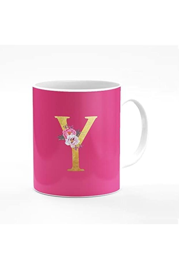 Designer Printed Coffee Mug 11oz Ceramic Personalised Gift Mugs Cup -Custom Monogram Initi