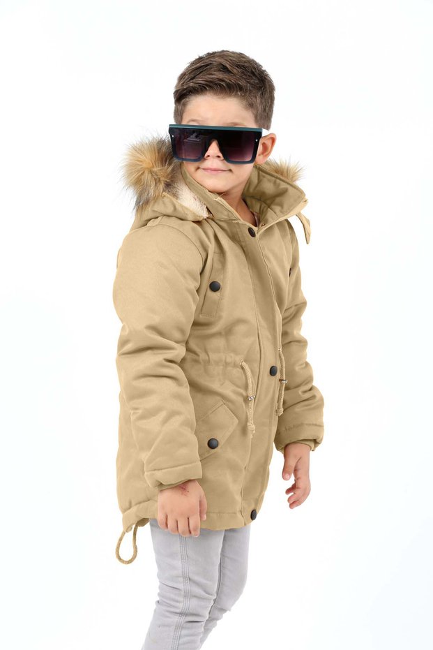Girls/Boys Unisex Winter Water Repellent Long Fur Coating Coats Coat 6-15 Years