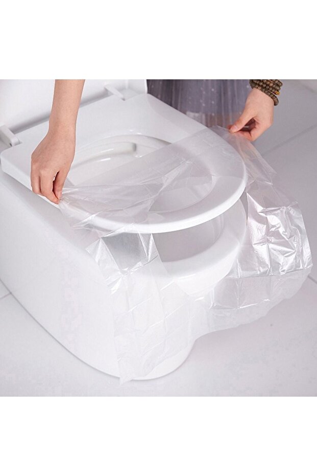 Hijyenik Klozet Kapağı Poşeti Tek Seferlik Klozet Kapağı Kılıfı 50 Adet Kullan At - 6