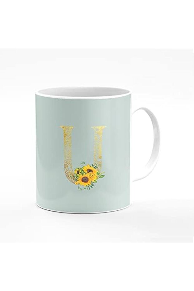 Designer Printed Coffee Mug 11oz Ceramic Personalized Gift Mugs Cup - Custom Monogram Init