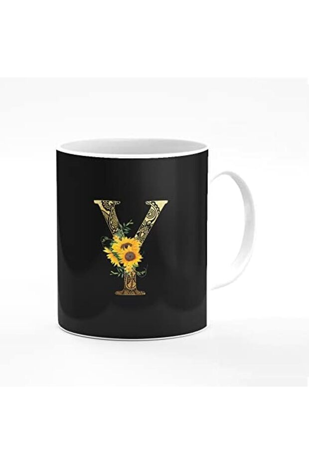 Designer Printed Coffee Mug 11oz Ceramic Personalised Gift Mugs Cup - Custom Monogram Init