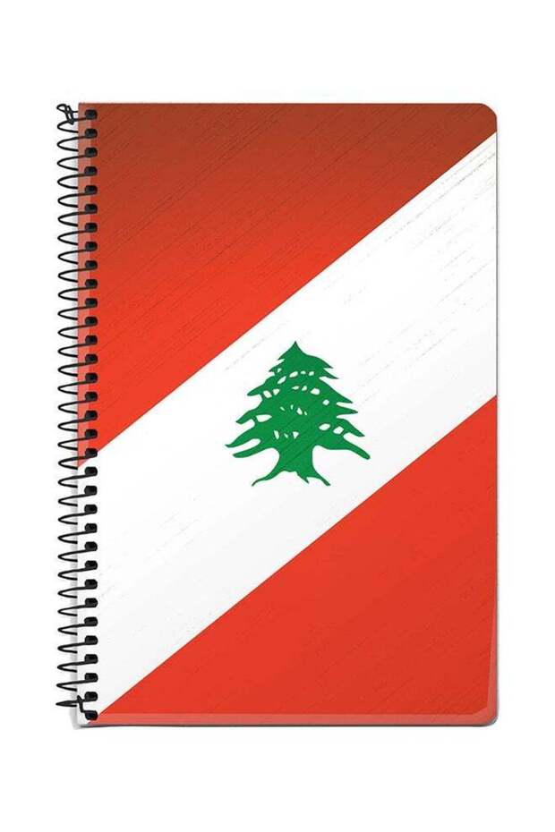 Flag Of Lebanon A5 Spiral Notebook White/Red