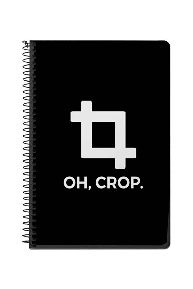 A5 Oh Crop Printed Spiral Bound Notebook Black/White