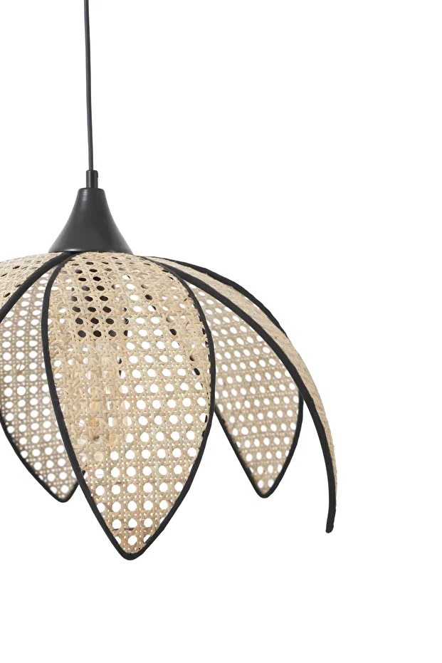 RATTAN TEKLİ MODERN İSKANDİNAV SARKIT AVİZE - 1