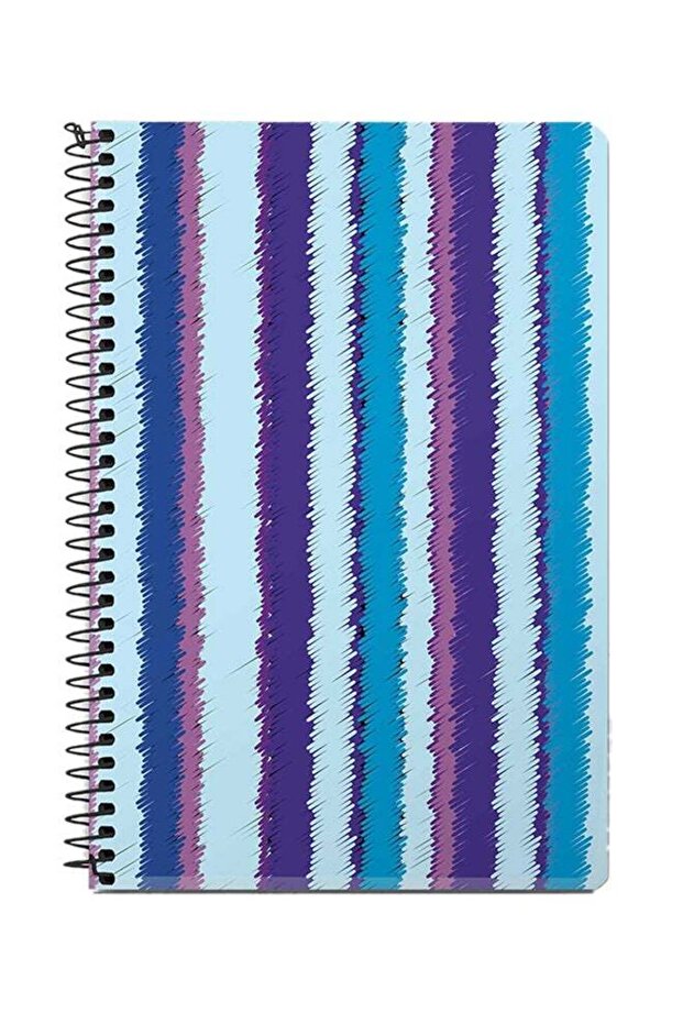 Lines Of Violet A5 Spiral Notebook Blue