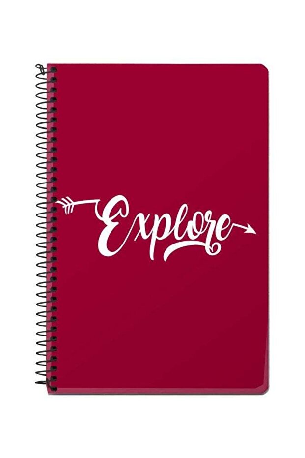 دفتر ملاحظات حلزوني مطبوع A5 من Explore باللون الأرجواني/الأبيض - 1