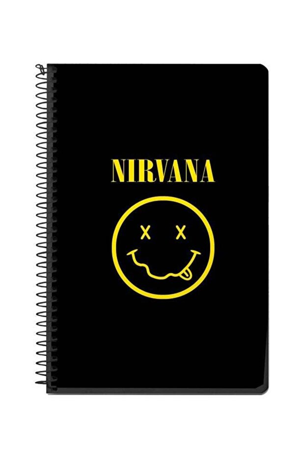 Nirvana Printed A5 Spiral Bound Notebook Black/Yellow