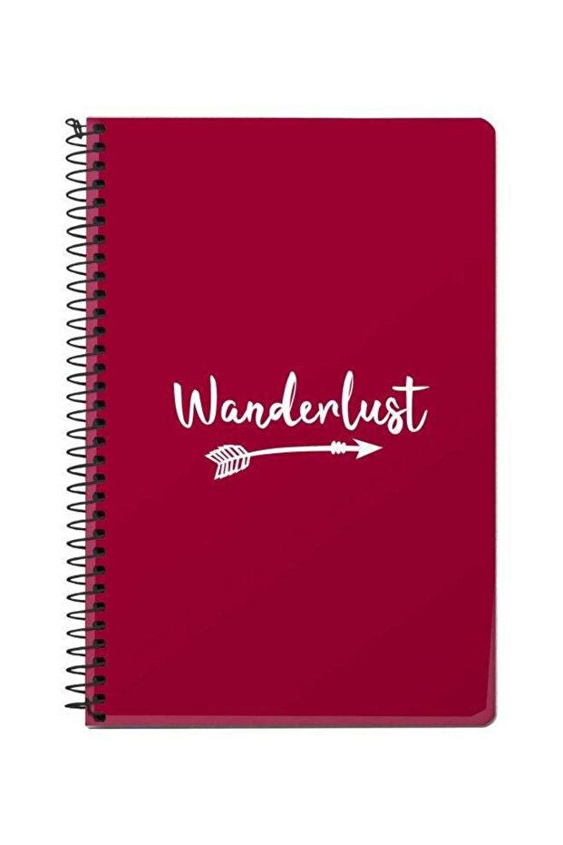 Wanderlust Printed A5 Spiral Notebook Purple/White