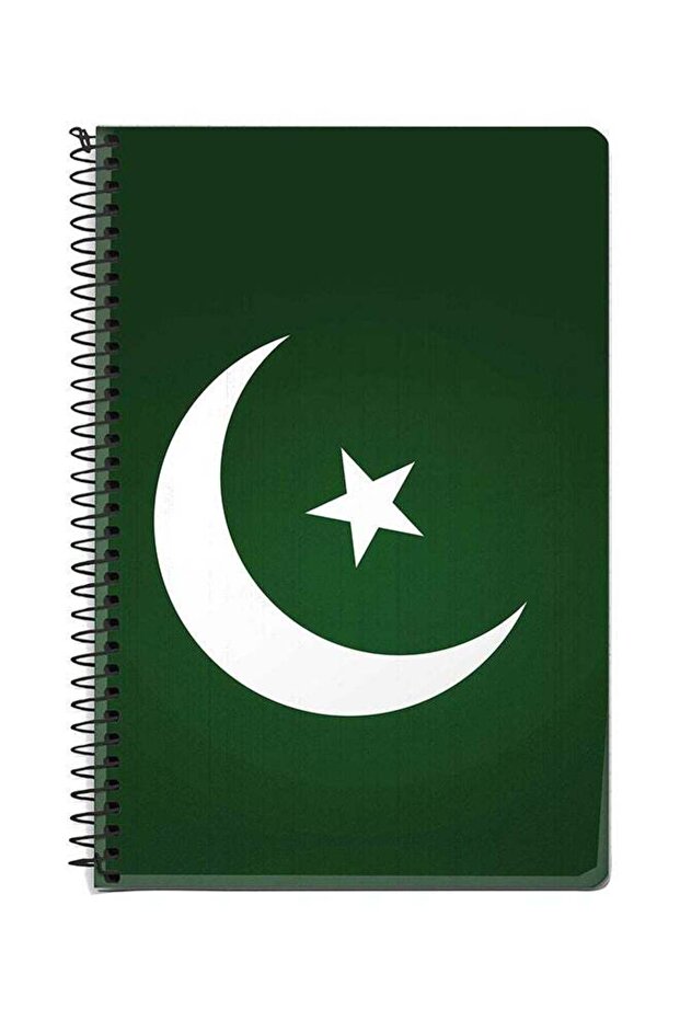 Flag Of Pakistan A5 Spiral Notebook Green/White