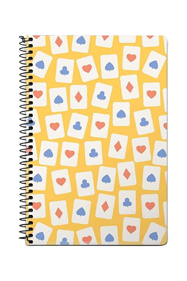 Card Spread A5 Spiral Notebook Yellow/White/Blue