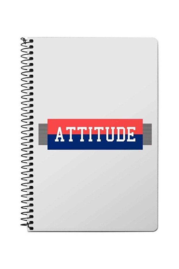 Attitude Printed A5 Spiral Bound Notebook White/Red/Blue