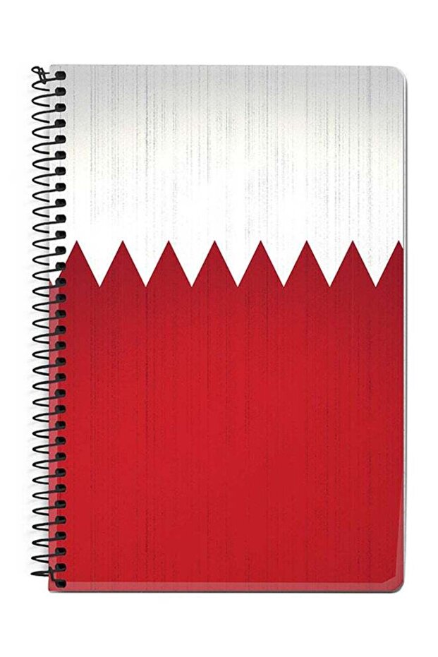 Flag Of Bahrain A5 Spiral Notebook Red/White