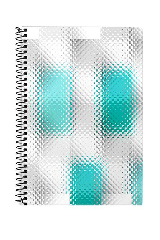 Cubic Stairs A5 Spiral Notebook White/Blue