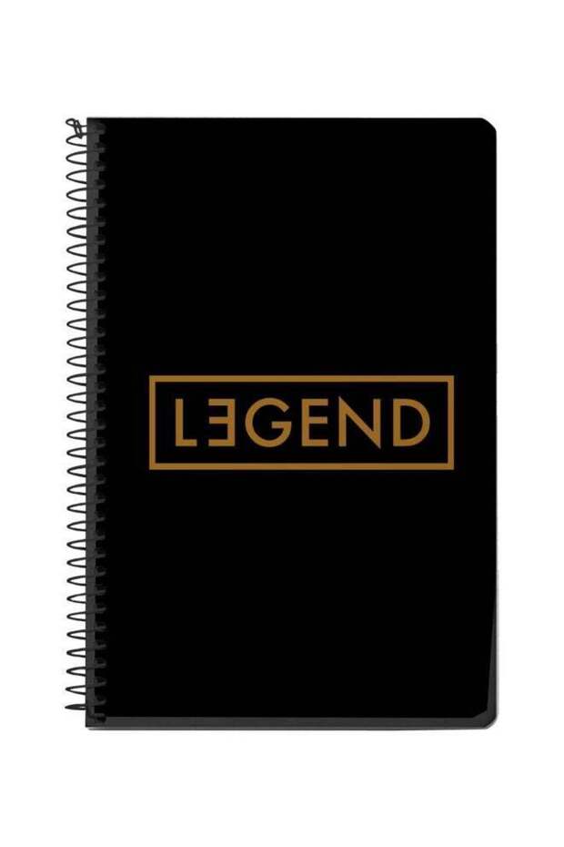 Legend Printed A5 Spiral Bound Notebook Black/Gold