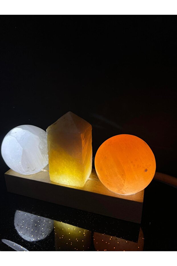 Selenit Küre Strin Kule 3lü Lamba - 1