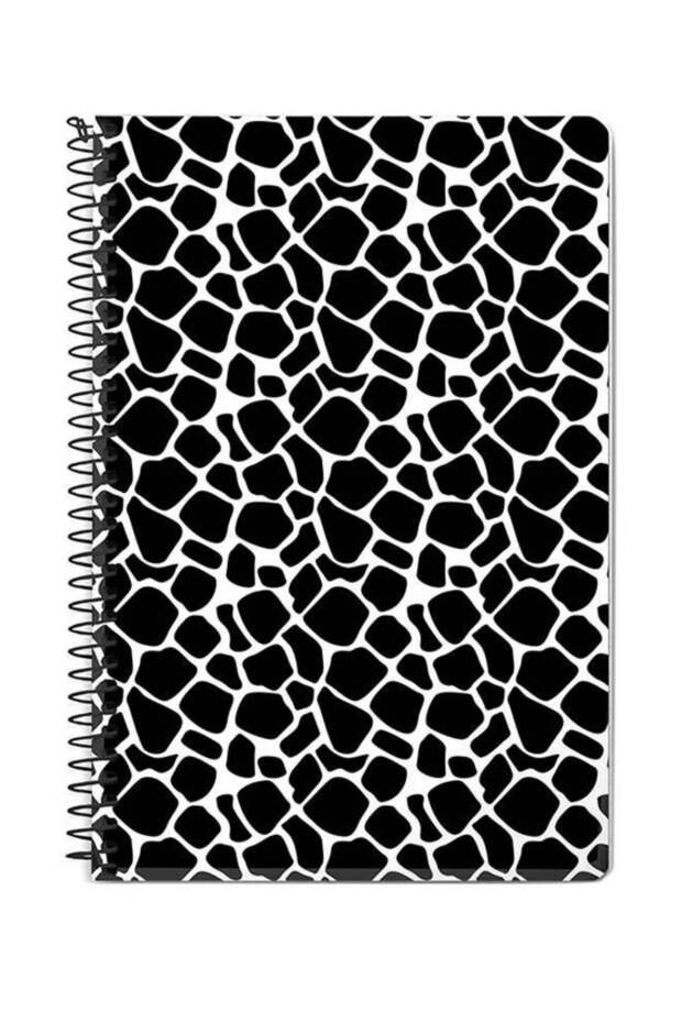 Cow Skin Print A5 Spiral Notebook Black