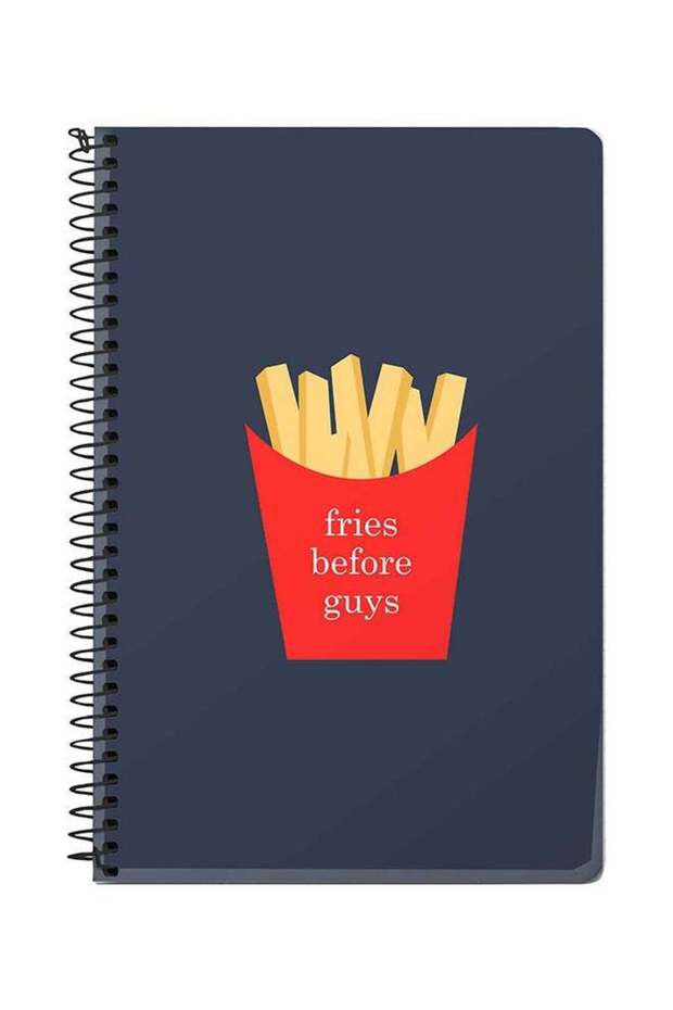 Fries Before Guys A5 Spiral Notebook Blue