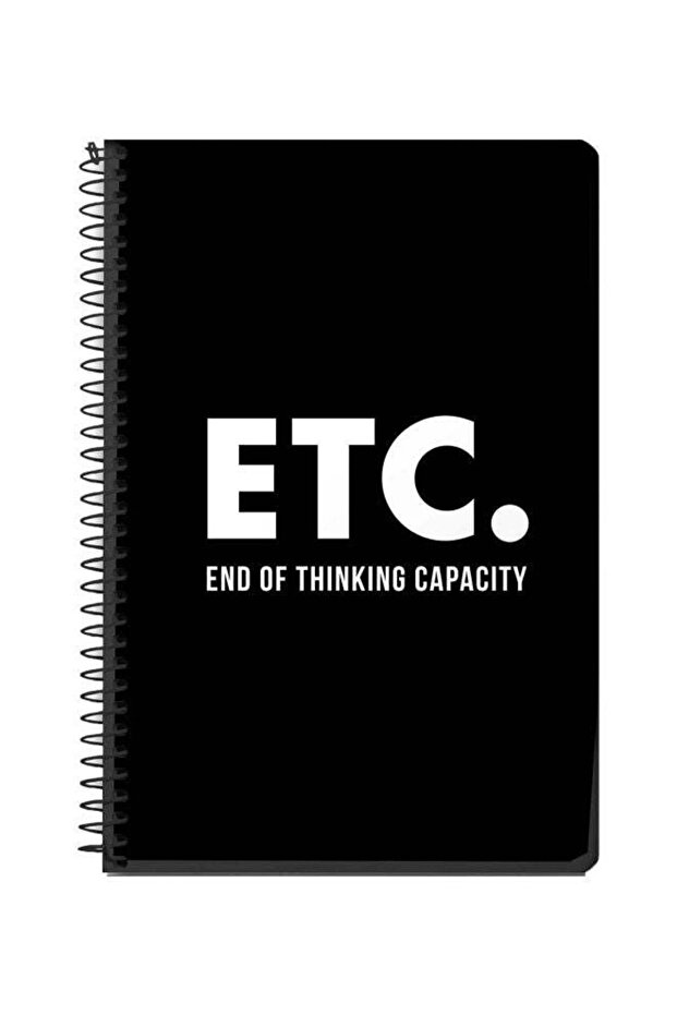 A5 ETC Printed Spiral Bound Notebook Black/White