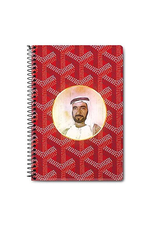 The Wise Sheikh Zayed A5 Spiral Notebook Red/White - 1