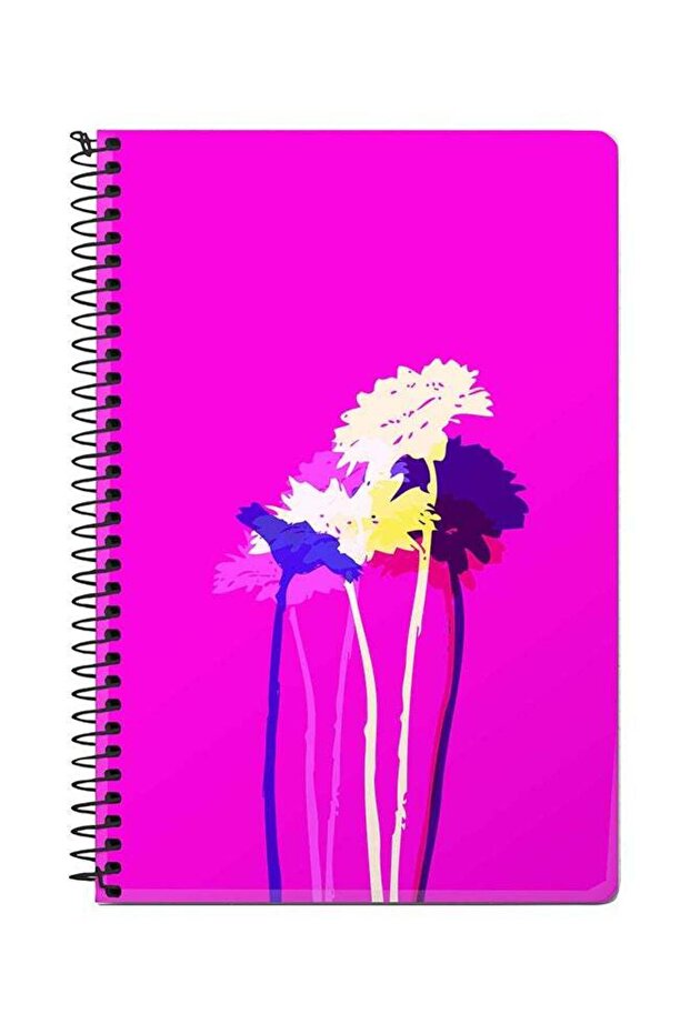 دفتر ملاحظات حلزوني A5 من Bleeding Flowers باللون الوردي - 1