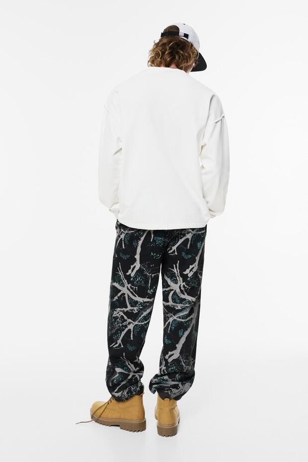 Uzun kollu dikişli tişört - 3