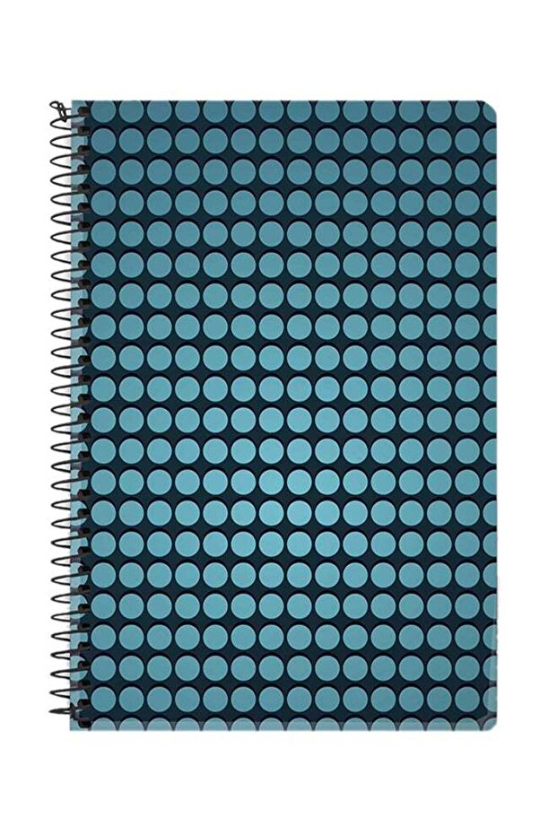 دفتر ملاحظات حلزوني A5 مطبوع عليه نقاط باللون الأزرق - 1