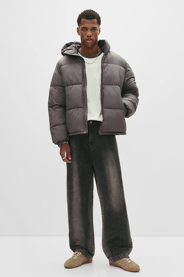 Kapüşonlu Dolgulu Ceket - 2