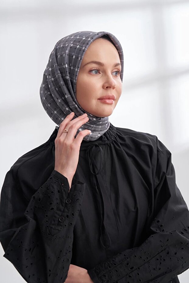 Orbis Pattern Twi̇ll Silk Scarf - 4306-79 - 1