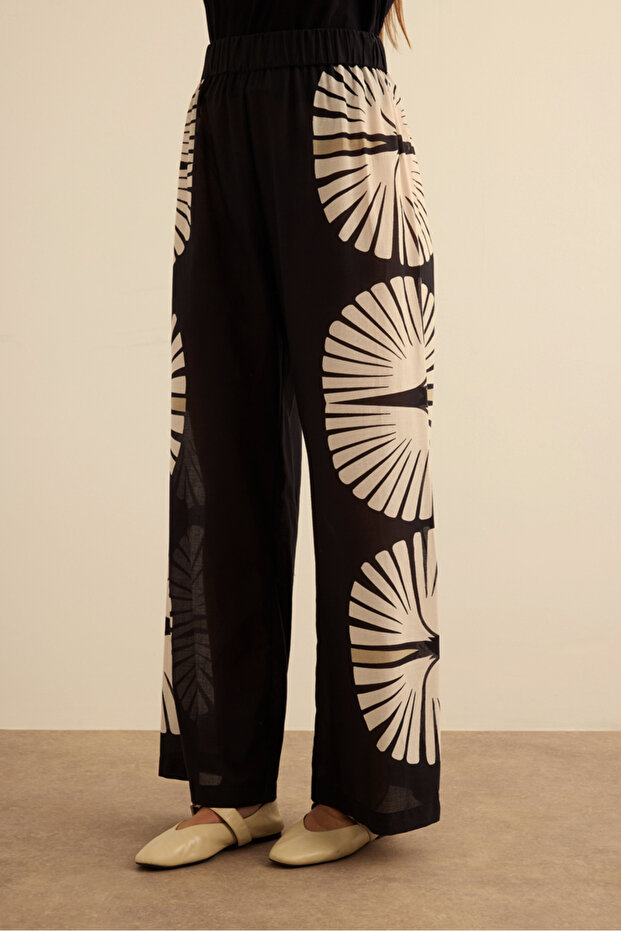 بنطلون صيفي قطني منقوش هندسيًا - 5