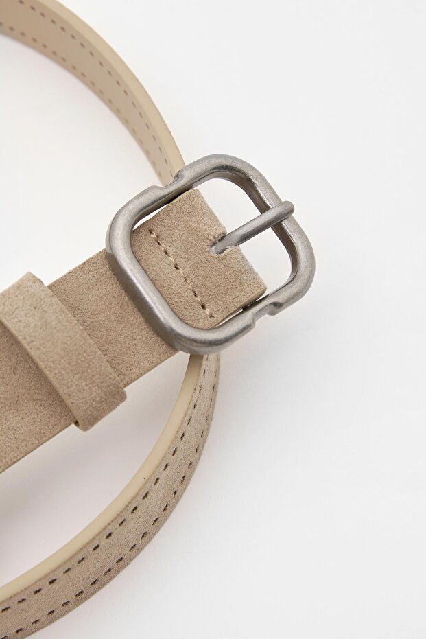 Suni süet delikli kemer - 3