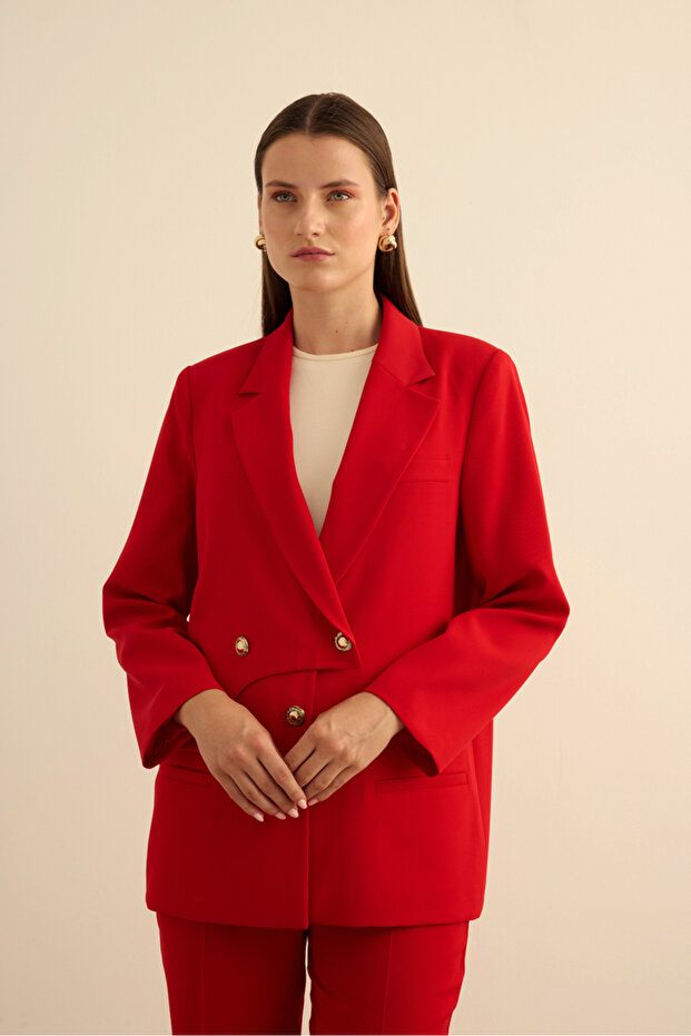 Anler Parçalı Dokuma Ceket - 3