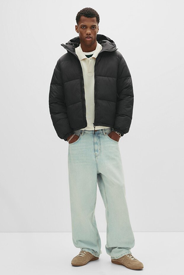 Kapüşonlu Dolgulu Ceket - 3