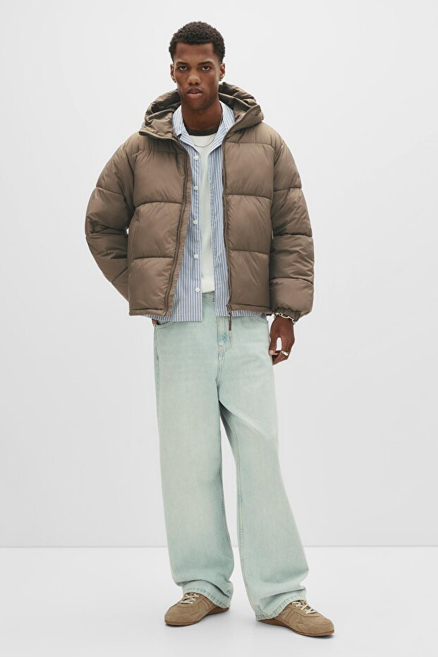 Kapüşonlu Dolgulu Ceket - 1