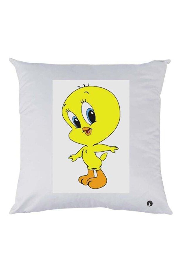 Cartoon Printed Pillow White/Yellow/Orange 30x30cm