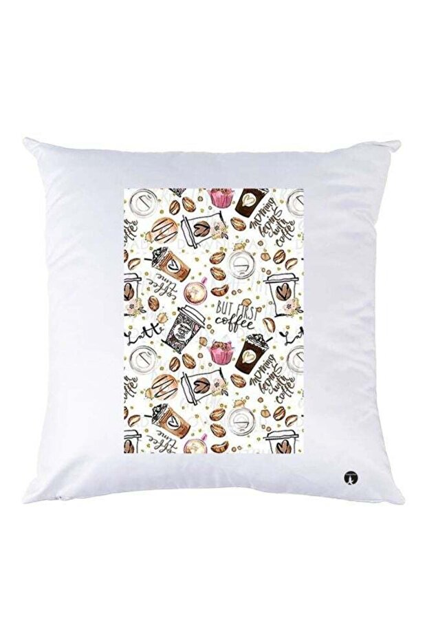 Printed Decorative Throw Pillow White/Pink/Brown 30x30cm