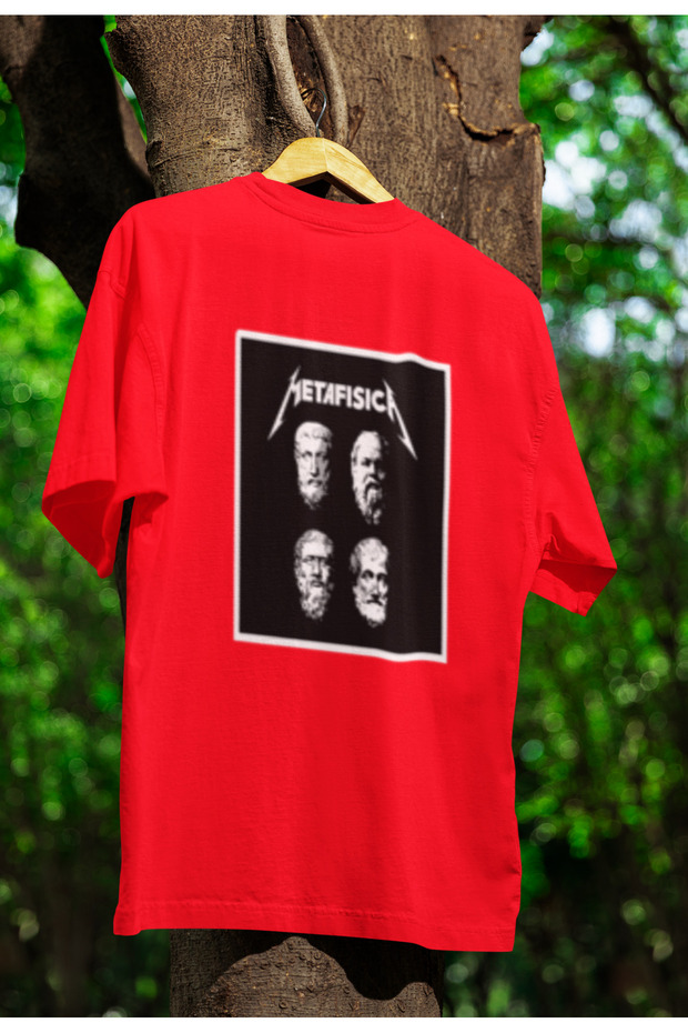 Metafisica Printed Unisex Circle Neck Cotton Oversize Fit Short Sleeve T-Shirt
