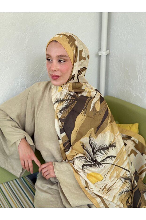 شال لينا بنمط النخيل - 1