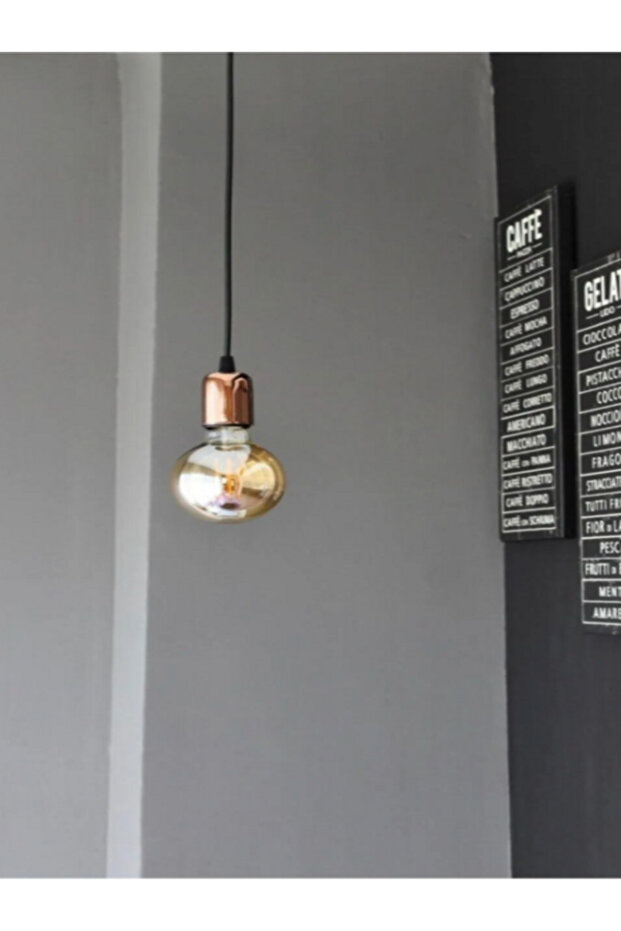 Rustik Siyah Tekli Sarkıt Avize Bakır Laleli - 2