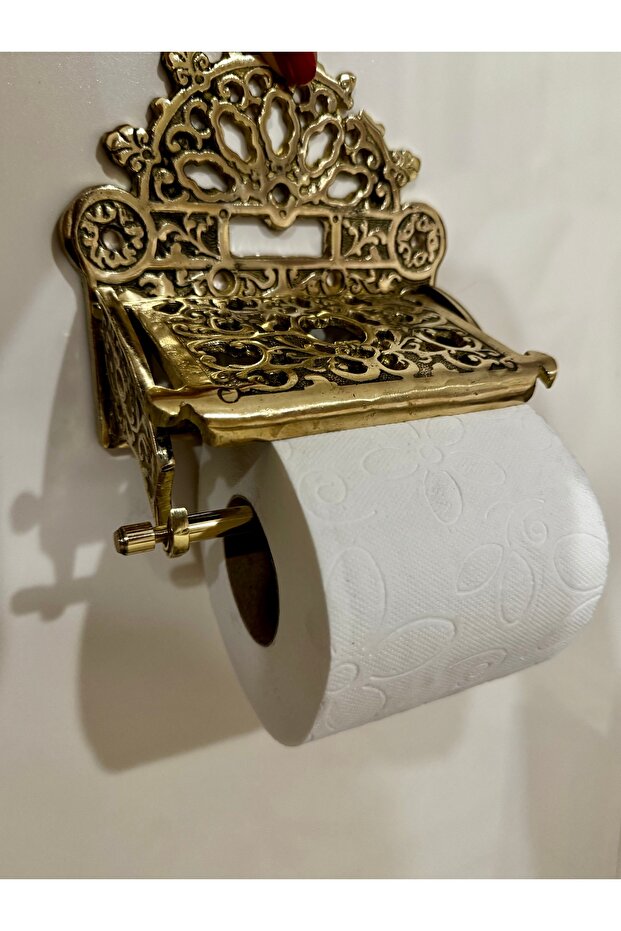 Esterhomedecor Brass Toilet Paper Holder Width 14cm Height 17.5cm Without Screws