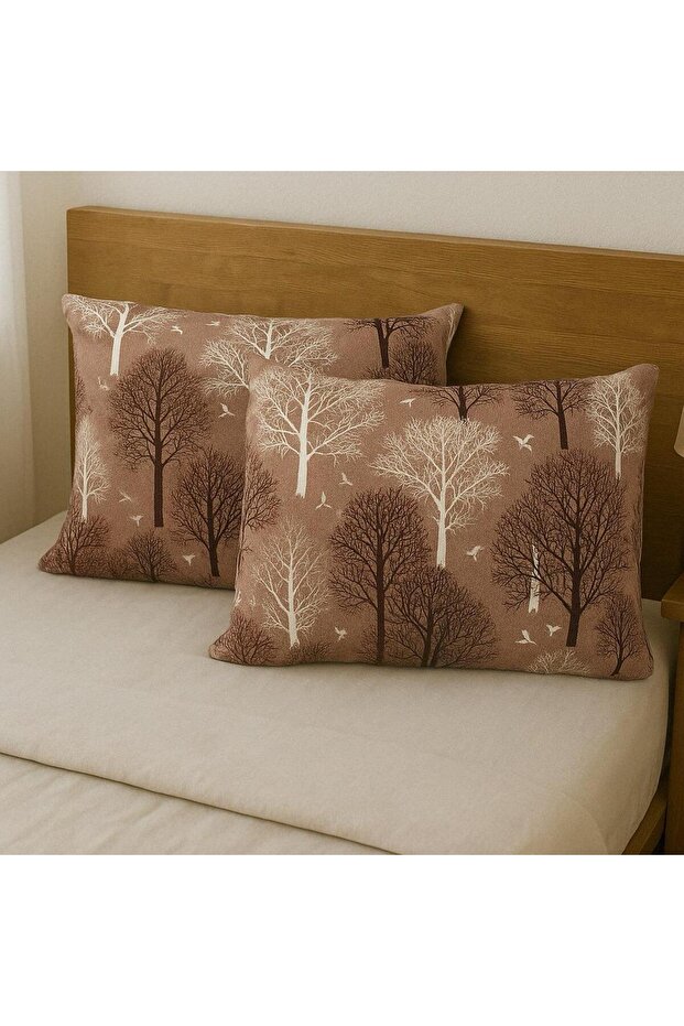 Set of 2 Cotton 50X70Cm Patterned Pillowcases with Covers