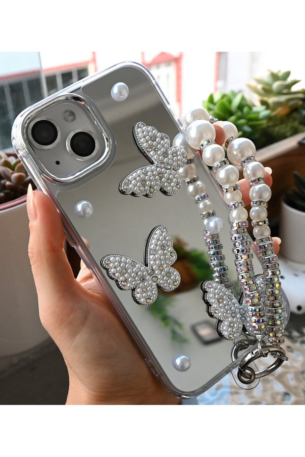iPhone 15 - 14 - 13 Compatible Mirrored Charm Butterfly Model Silicone Case