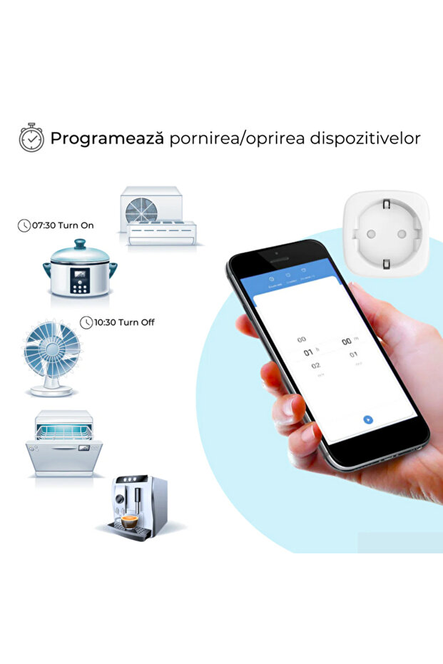 Wifi smart socket, energy consumption monitoring, Timer, app, Charging protection, Alexa, Tuya - 2