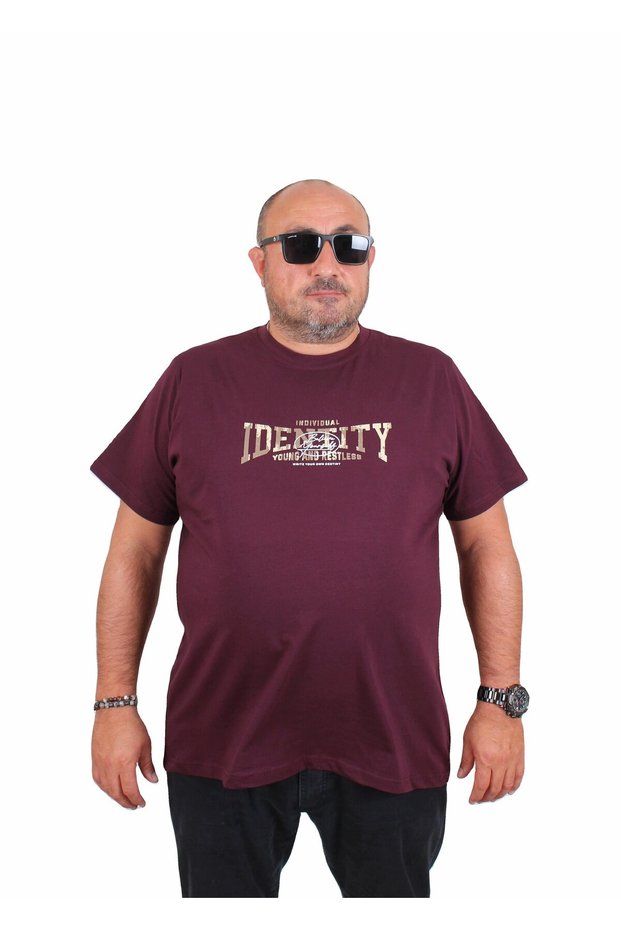 Men's Plus Size Crew Neck T-Shirt Identity 25189 Murdum